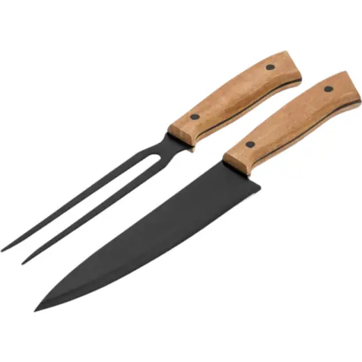 Butchers Block Carving Set Pair Unbranded